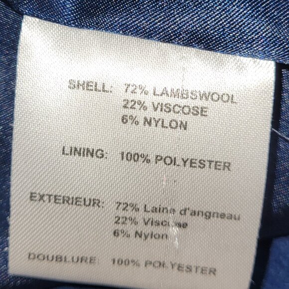 Kristen Blake Blue Lambswool Blend Coat Studio Collection Peacoat Women's Size 6 - Picture 14 of 15